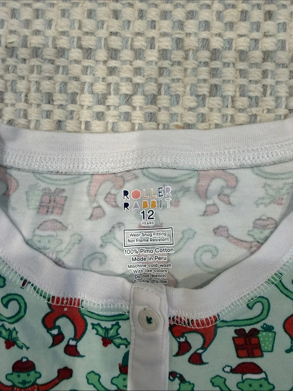 Roller Rabbit Mint Green Monkey Print Kids Pajama Set